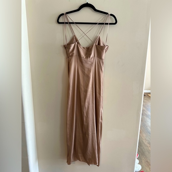 ZARA - Front Knotted Satin Dress - Picture 2 of 5